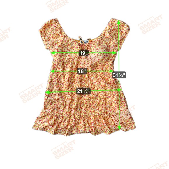 No Boundaries Womens  Babydoll Milkmaid Tie Mini Dress Size XL Orange Tiered - Picture 2 of 8